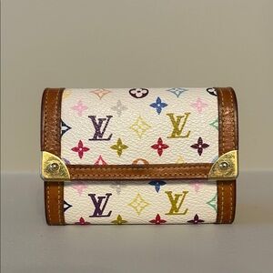 Louis Vuitton White Multicolor Monogram Wallet